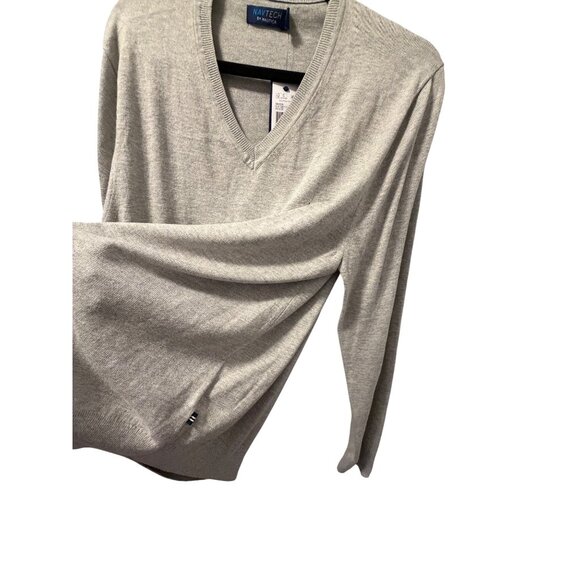 Nautica Mens Navtech V-Neck Sweater Sz Large Grey sweater. NWT - Picture 11 of 12